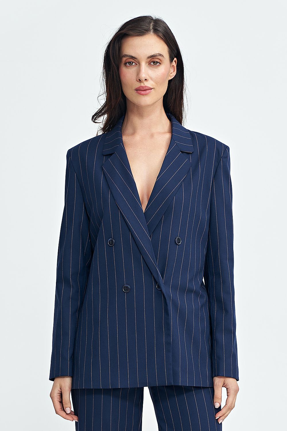 Jakke Nife til dame fra MS StyleHaven, laget av polyester; Viskose, farge Marineblå, størrelse 36, med long ermer, perfekt til casual; dress