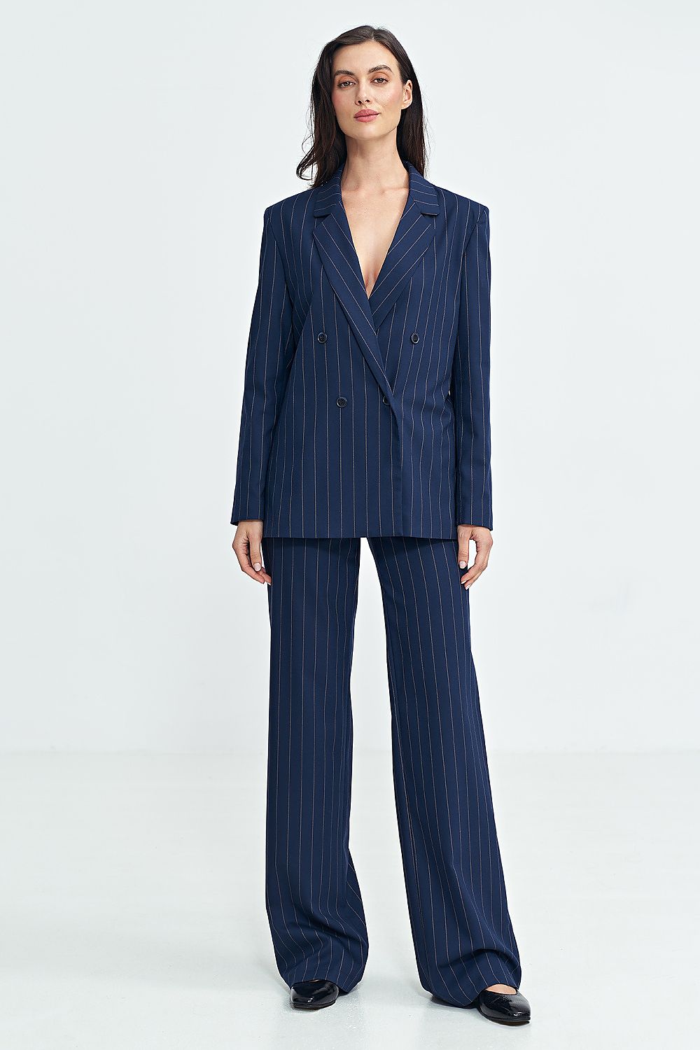 Jakke Nife til dame fra MS StyleHaven, laget av polyester; Viskose, farge Marineblå, størrelse 38, med long ermer, perfekt til casual; dress
