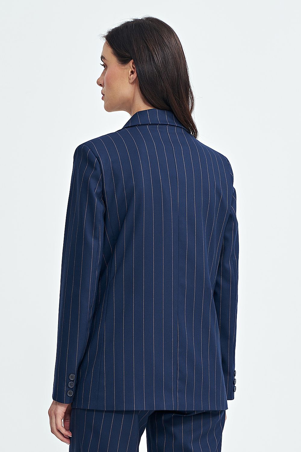 Jakke Nife til dame fra MS StyleHaven, laget av polyester; Viskose, farge Marineblå, størrelse 40, med long ermer, perfekt til casual; dress