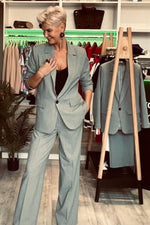 Blazer - Cabba til dame fra MS StyleHaven, laget av Bomull; polyester, farge Brun, størrelse 40, med long ermer, perfekt til casual; dress