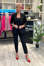 Blazer - Cabba til dame fra MS StyleHaven, laget av Bomull; polyester, farge Grå, størrelse 38, med long ermer, perfekt til casual; dress