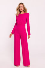 Chic Edge – Elegant Jumpsuit for Women - Moe til dame fra MS StyleHaven, laget av polyester, farge Rosa, størrelse s, med long ermer, perfekt til casual; dress