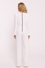 Chic Edge – Elegant Jumpsuit for Women - Moe til dame fra MS StyleHaven, laget av polyester, farge Rosa, størrelse XL, med long ermer, perfekt til casual; dress