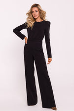 Chic Edge – Elegant Jumpsuit for Women - Moe til dame fra MS StyleHaven, laget av polyester, farge beige, størrelse M, med long ermer, perfekt til casual; dress
