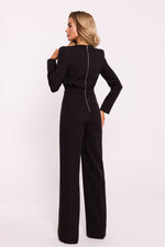Chic Edge – Elegant Jumpsuit for Women - Moe til dame fra MS StyleHaven, laget av polyester, farge beige, størrelse L, med long ermer, perfekt til casual; dress