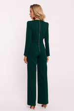 Chic Edge – Elegant Jumpsuit for Women - Moe til dame fra MS StyleHaven, laget av polyester, farge beige, størrelse XXL, med long ermer, perfekt til casual; dress
