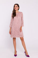 Aftenkjole Stylove til dame fra MS StyleHaven, laget av Polyamid; polyester, farge Rosa, størrelse M, med long; 3-4 ermer, perfekt til dress