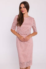 Aftenkjole Stylove til dame fra MS StyleHaven, laget av Polyamid; polyester, farge Rosa, størrelse s, med sleeveless; 3-4 ermer, midi; knee-1 lengde, kjolestil sheath, perfekt til dress