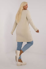 lang snitt genser plus size til dame fra MS StyleHaven, størrelse XL/XXL, med long, bukselengde long, kjolelengde maxi, kjolestil gown; sheath