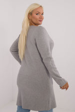 lang snitt genser plus size til dame fra MS StyleHaven, størrelse XL/XXL, med long, bukselengde long, kjolelengde maxi, kjolestil gown; sheath
