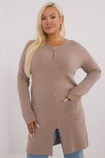 lang snitt genser plus size til dame fra MS StyleHaven, størrelse XL/XXL, med long, bukselengde long, kjolelengde maxi, kjolestil gown; sheath