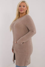 lang snitt genser plus size til dame fra MS StyleHaven, størrelse 2XL/3XL, med long, bukselengde long, kjolelengde maxi, kjolestil gown; sheath