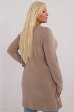 lang snitt genser plus size til dame fra MS StyleHaven, størrelse XL/XXL, med long, bukselengde long, kjolelengde maxi, kjolestil gown; sheath