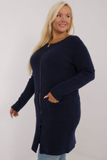 lang snitt genser plus size til dame fra MS StyleHaven, størrelse 2XL/3XL, med long, bukselengde long, kjolelengde maxi, kjolestil gown; sheath