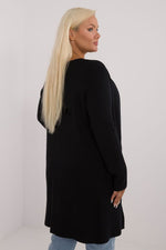 lang snitt genser plus size til dame fra MS StyleHaven, størrelse 2XL/3XL, med long, bukselengde long, kjolelengde maxi, kjolestil gown; sheath