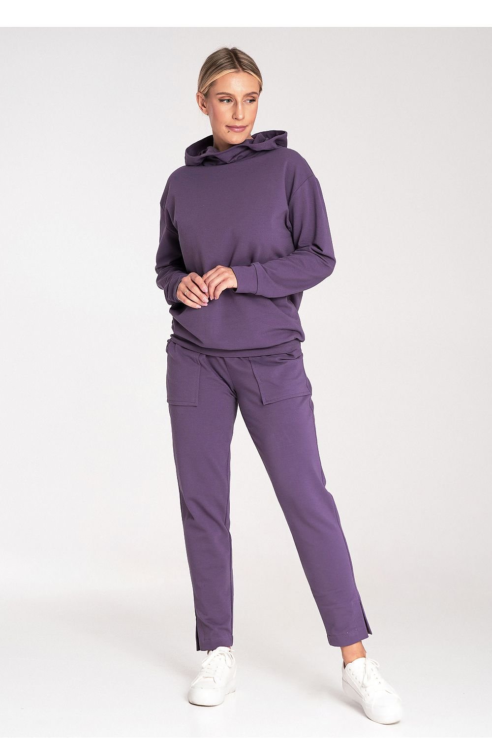 Sporty Chic-bukser - Figl til dame fra MS StyleHaven, laget av Bomull; Elastan, farge Fiolett, størrelse M, med 45720 ermer, perfekt til casual; dress