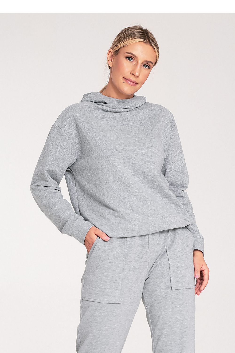 Koselig klassisk hettegenser - Figl til dame fra MS StyleHaven, laget av Bomull; Elastan, farge Rosa 2, størrelse L, med long; 3-4 ermer, perfekt til casual; dress