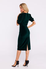 Velour Dagkjole Moe til dame fra MS StyleHaven, laget av polyester, farge Grønn, størrelse L, med 45720 ermer, perfekt til dress