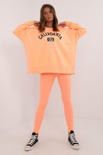 Casual Sett med Lang Sweatshirt og Ribbestrikkede Leggings - FP til dame fra MS StyleHaven, størrelse one-size-fits-all, med long, kjolelengde knee, kjolestil sweater