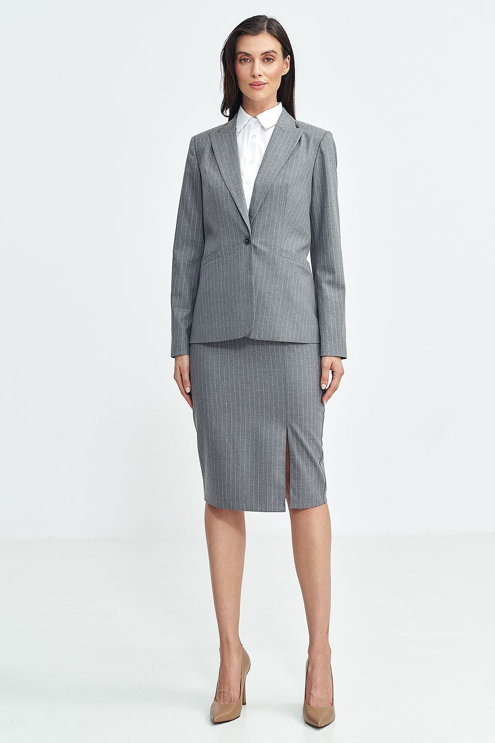 Jakke Nife til dame fra MS StyleHaven, laget av polyester; Viskose, farge Marineblå, størrelse 42, med long ermer, perfekt til casual; dress