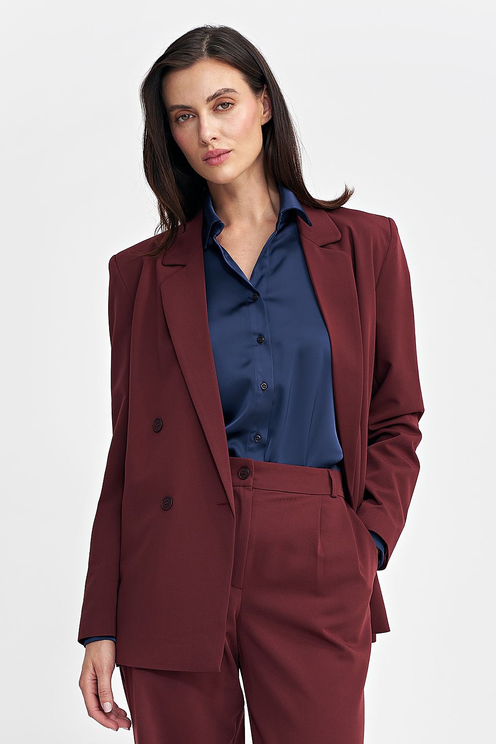 Jakke Nife til dame fra MS StyleHaven, laget av polyester; Viskose, farge Rød, størrelse 42, med long ermer, perfekt til casual; dress