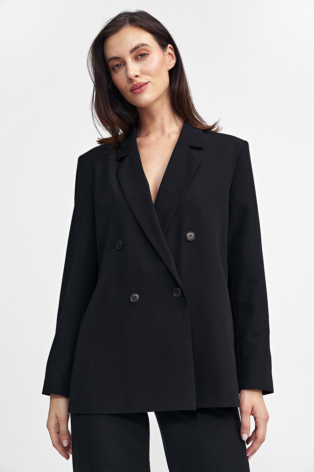 Jakke Nife til dame fra MS StyleHaven, laget av polyester; Viskose, farge Svart, størrelse 36, med long ermer, perfekt til casual; dress