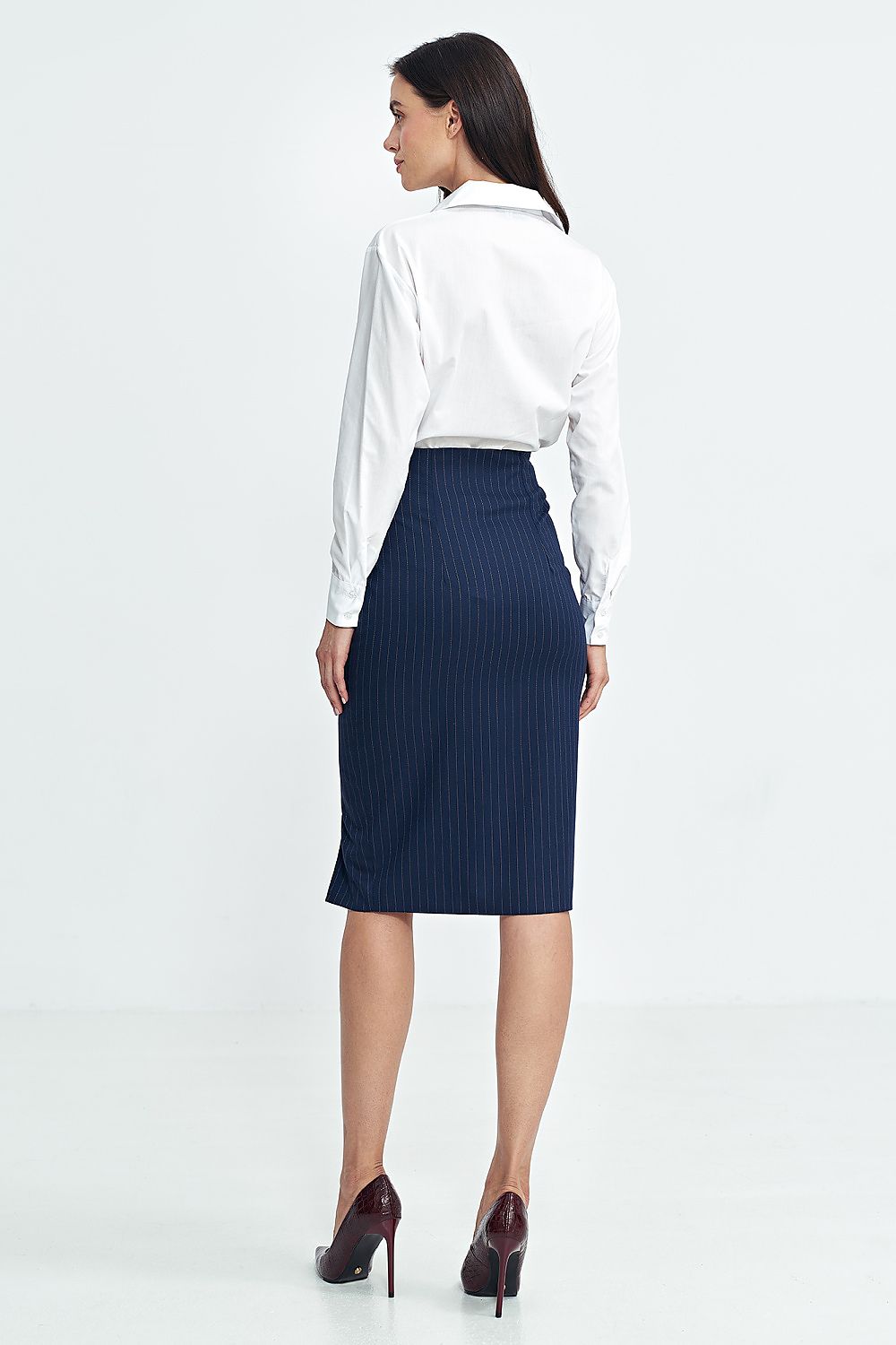 Skjørt Nife til dame fra MS StyleHaven, laget av polyester; Viskose, farge Marineblå, størrelse 40, med sleeveless ermer, perfekt til casual; dress