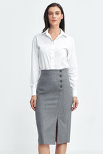 Skjørt Nife til dame fra MS StyleHaven, laget av polyester; Viskose, farge Grå, størrelse 36, med sleeveless ermer, perfekt til casual; dress