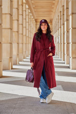 Aurora ullblandet kåpe fra Roco Fashion fra MS StyleHaven, størrelse 42, med long, bukselengde long, kjolelengde maxi, kjolestil sheath