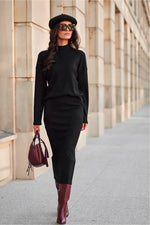 Lydia Turtleneck Bluse - Roco Fashion fra MS StyleHaven, størrelse 38, med long, bukselengde long, kjolelengde midi, kjolestil wrap; a-line