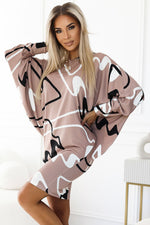 Batwing kjole til dame fra MS StyleHaven, laget av polyester, farge Hvit, størrelse L/XL, med long ermer, perfekt til casual; dress