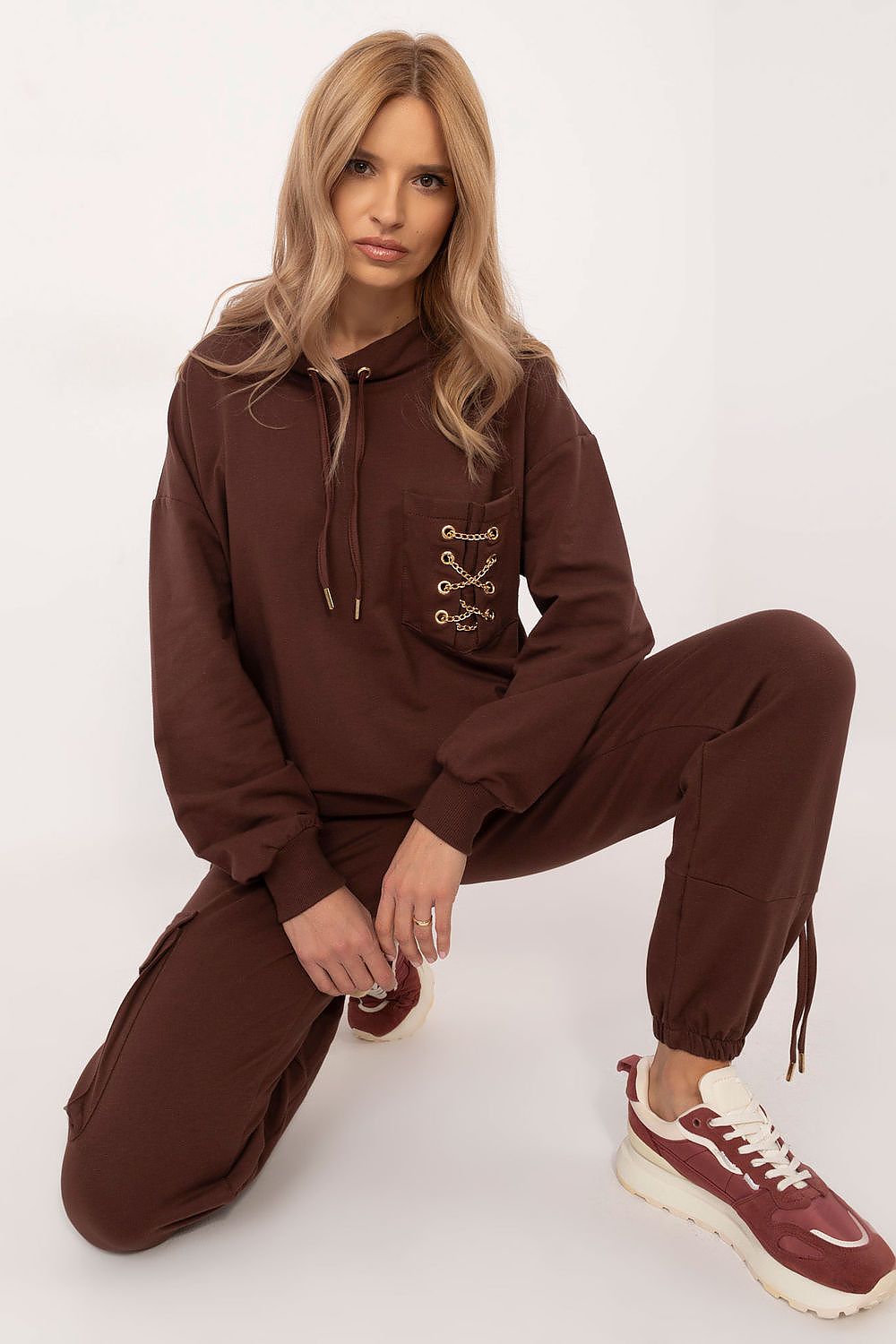 Stilig Joggedress med Kjede - FP til dame fra MS StyleHaven, størrelse s, med long, kjolelengde knee, kjolestil sweater