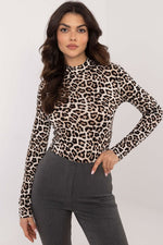 Wild Charm Bluse – Stilig bluse med dyreprint til dame fra MS StyleHaven, størrelse S, med long, bukselengde long, kjolelengde maxi, kjolestil gown; sheath