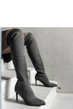 Atari svarte slip-on stilettstøvler til dame til dame fra MS StyleHaven, laget av Viskose; polyester; Polyamid, farge Grønn, størrelse 38, med long ermer, perfekt til casual