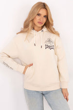 Sweatshirt Sublevel til dame fra MS StyleHaven; laget av Bomull; polyester; farge beige; stÃ¸rrelse XS; med short ermer