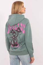 Sweatshirt Sublevel til dame fra MS StyleHaven; laget av Bomull; polyester; farge GrÃ¸nn; stÃ¸rrelse XS; med short ermer