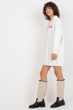 Casual oversized sweatshirt til Dame - FP til dame fra MS StyleHaven, størrelse one-size-fits-all, med short, kjolelengde mini, kjolestil sweater