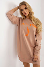 Casual oversized sweatshirt til Dame - FP til dame fra MS StyleHaven, størrelse one-size-fits-all, med short, kjolelengde mini, kjolestil sweater