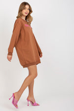 Casual oversized sweatshirt til Dame - FP til dame fra MS StyleHaven, størrelse one-size-fits-all, med short, kjolelengde mini, kjolestil sweater