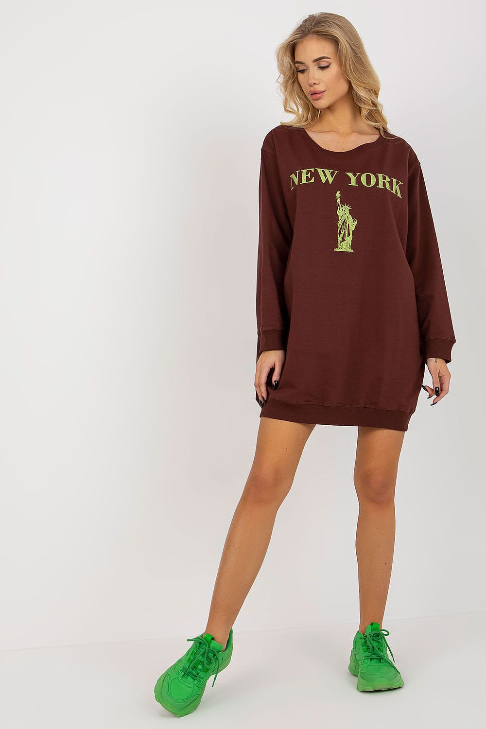 Casual oversized sweatshirt til Dame - FP til dame fra MS StyleHaven, størrelse one-size-fits-all, med short, kjolelengde mini, kjolestil sweater