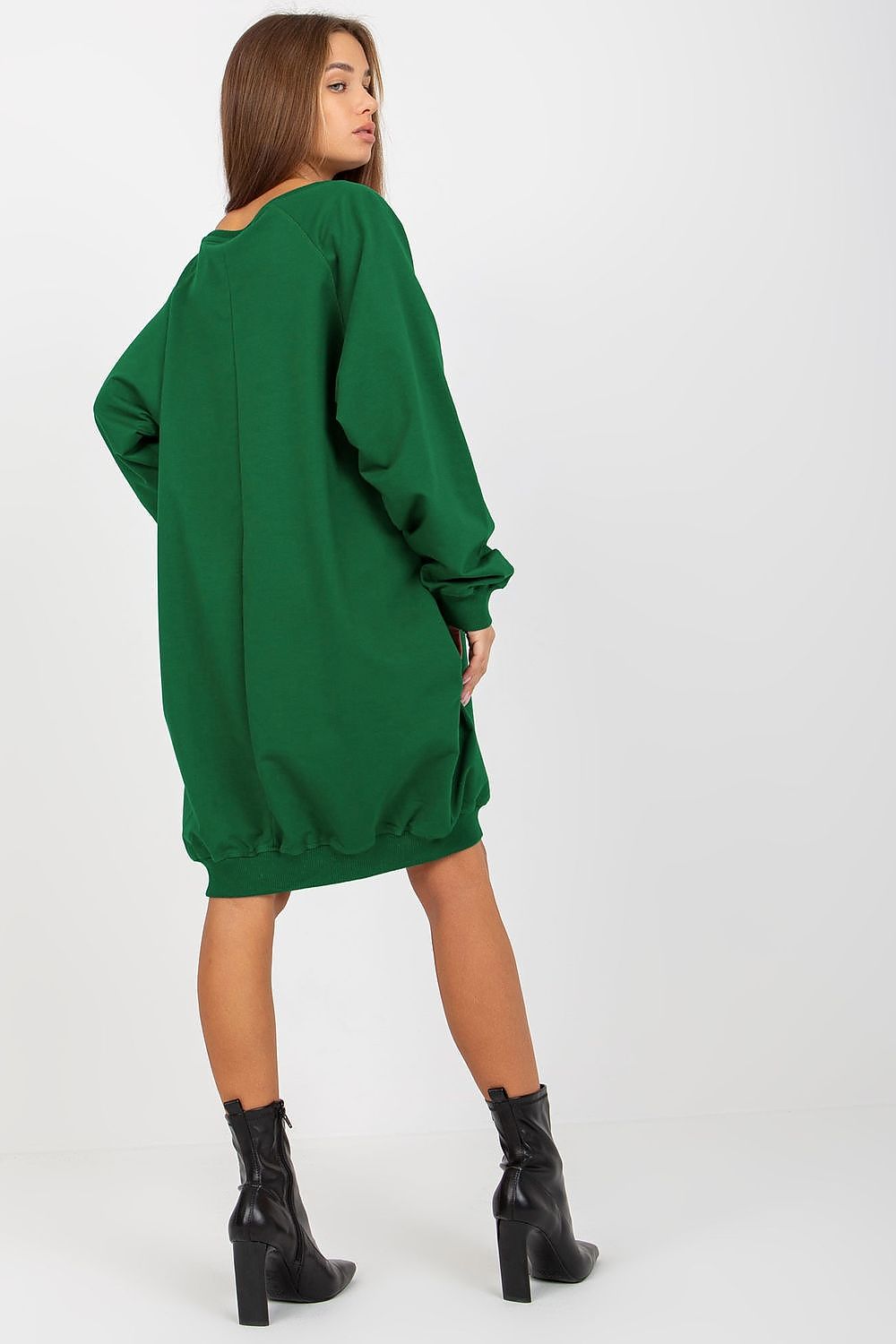 Lang Genser med Jet Stones og Print FP til dame fra MS StyleHaven, størrelse one-size-fits-all, med long, kjolelengde knee, kjolestil sweater