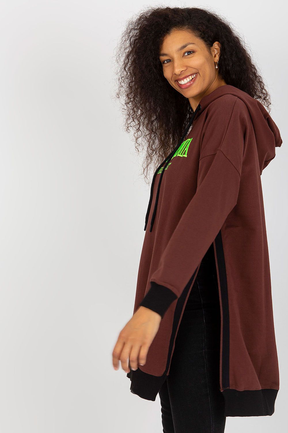 California Lang dame Sweatshirt - FP til dame fra MS StyleHaven, størrelse one-size-fits-all, med long, kjolelengde knee, kjolestil sweater