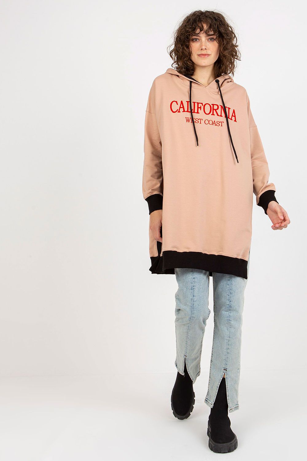California Lang dame Sweatshirt - FP til dame fra MS StyleHaven, størrelse one-size-fits-all, med long, kjolelengde knee, kjolestil sweater