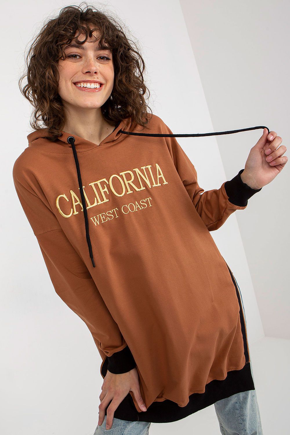California Lang dame Sweatshirt - FP til dame fra MS StyleHaven, størrelse one-size-fits-all, med long, kjolelengde knee, kjolestil sweater