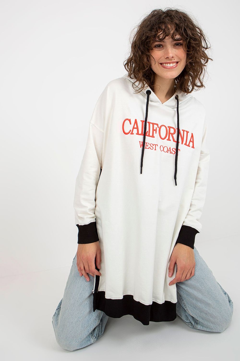 California Lang dame Sweatshirt - FP til dame fra MS StyleHaven, størrelse one-size-fits-all, med long, kjolelengde knee, kjolestil sweater