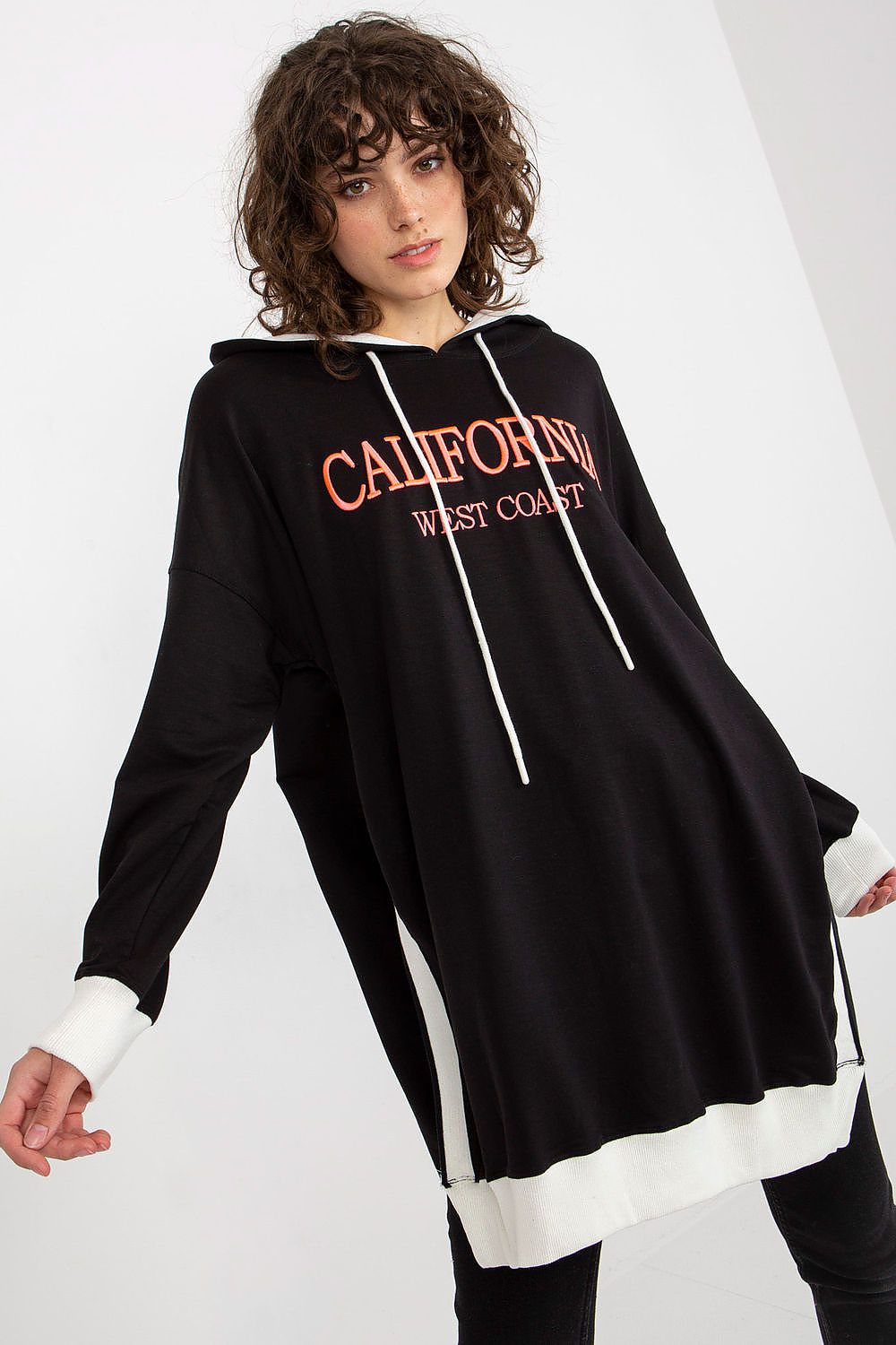 California Lang dame Sweatshirt - FP til dame fra MS StyleHaven, størrelse one-size-fits-all, med long, kjolelengde knee, kjolestil sweater