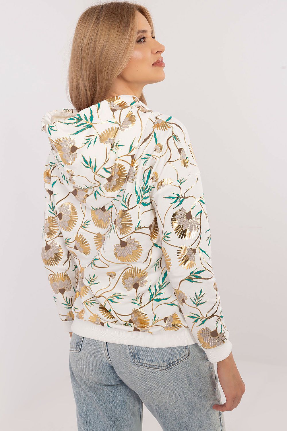 Stilig Hettegenser med Print - FP til dame fra MS StyleHaven, størrelse L, med long, kjolelengde midi, kjolestil sweater