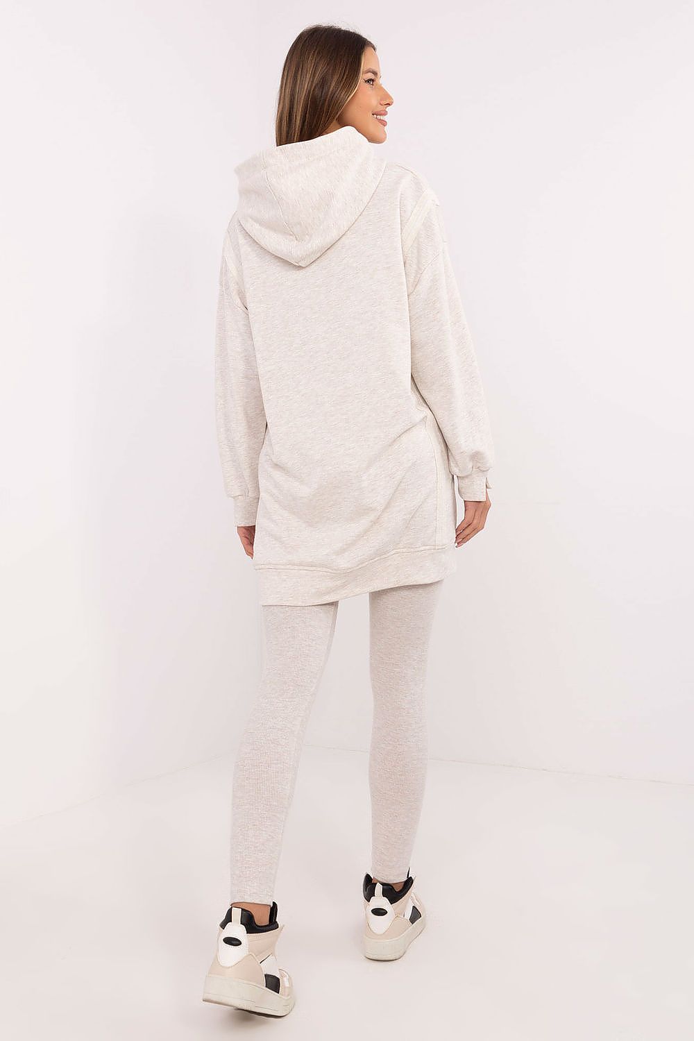 Sett med Lang Sweatshirt og Leggings - FP til dame fra MS StyleHaven, størrelse one-size-fits-all, med long, kjolelengde midi, kjolestil sweater