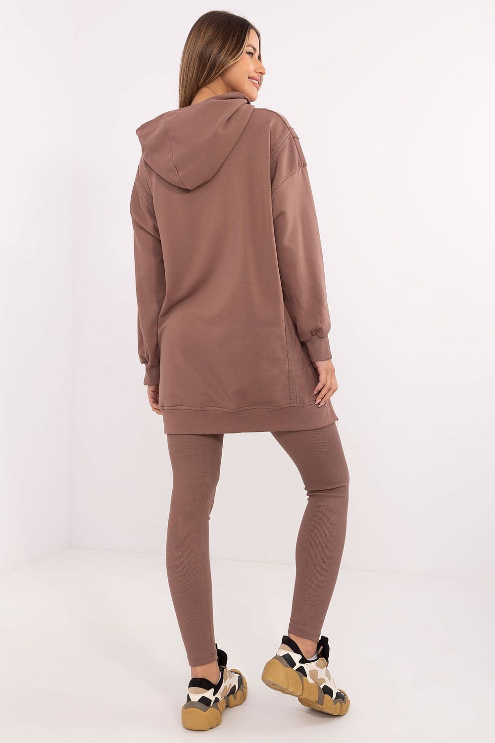 Sett med Lang Sweatshirt og Leggings - FP til dame fra MS StyleHaven, størrelse one-size-fits-all, med long, kjolelengde midi, kjolestil sweater