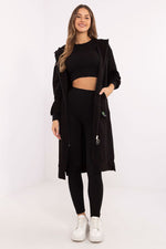 Tredelt Sett med Hettejakke, Topp og Leggings - FP til dame fra MS StyleHaven, størrelse one-size-fits-all, med long, kjolelengde midi, kjolestil sweater